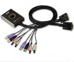 ATEN 2port DVI KVMP, USB 2.0, audio, mini, 1.2m CS-682