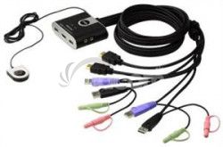 ATEN 2port HDMI KVM USB 2.0 mini, 1.2m, DO CS-692