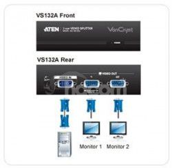 ATEN Video rozboova 1 PC - 2 VGA 450 MHz VS-132A