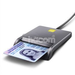 AXAGON CRE-SM3T, USB-A FlatReader taka kontaktnch kariet Smart card (eObanka), kbel 1.3m CRE-SM3T