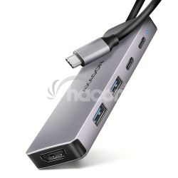 AXAGON HMC-5H60, USB 5Gbps hb, porty 2x USB-A, 1x USB-C, HDMI 4k/60, PD 100W, kbel USB-C 15cm HMC-5H60