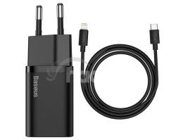 Baseus rchlonabjaka do siete Super Si USB-C PD QC 20W ierna s kblom USB-C/Lightning 1m 6953156230057