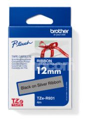 Brother TZE-R931 ierna na strieborn, 12 mm, textiln pska TZER931