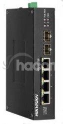 DS-3T0506HP-E/HS 4x1Gb PoE+2xGb SFP, priemyslen switch, 60W