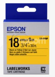 Epson Label Cartridge Pastel LK-5YBP Black/Yellow 18mm (9m) C53S655003