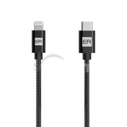 ER POWER kbel USB-C/Lightning 120cm ierny ERPWCL120BK