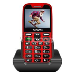 EVOLVEO EasyPhone XR, mobiln telefn pre seniorov s nabjacm stojanom, erven EP-601-XR-RD