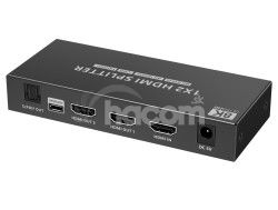 PremiumCord HDMI splitter 2.1, 1-2 porty, 8k khsplit2m