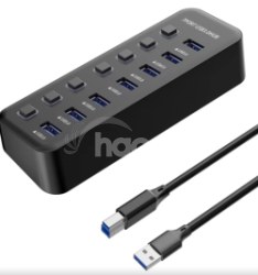 PremiumCord USB 3.2 Superspeed HUB 7-portov s vypnami portov KU3HUB7A