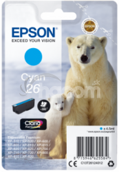 Epson Singlepack Cyan 26 Claria Premium Ink C13T26124012