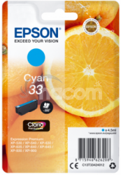 Epson Singlepack Cyan 33 Claria Premium Ink C13T33424012