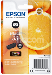 Epson Singlepack Photo Black 33 Claria Premium Ink C13T33414012