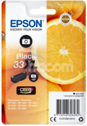 Epson Singlepack Photo Black 33XL Claria Prem. Ink C13T33614012