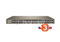 Tenda TEG1050F 48x Gigabit s SFP, 48x RJ45 + 2x SFP, Fanless - bez ventiltorov, Rackmount, VLAN, 6kV TEG1050F