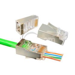 W-star Konektor FTP RJ45EZ Cat6 100ks pozlten 6SLD pass through WSFRJ45EZC6100 WSFRJ45EZC6100