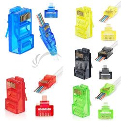 W-Star Konektor UTP RJ45EZ Cat5e 100ks pozlten, mix, pass cez ethernet RJ45EZ5SM RJ45EZ5SM