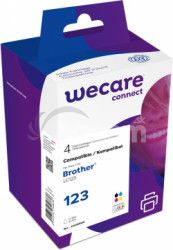 WECARE ink sada pre BROTHER LC-123 VAL BP, ierna / CM K10344W4